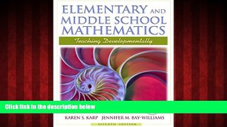 Online eBook Elementary and Middle School Mathematics: Teaching Developmentally (7th Edition)