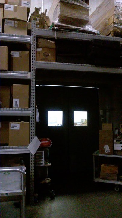 showing the back hallway at my work.