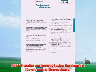 [PDF] Notch Signaling and Nervous System Development (Developmental Neuroscience) Popular Online