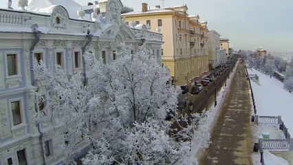 Верневолжская набережная зимой