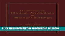 Collection Book Handbook of Clinical Psychology in Medical Settings