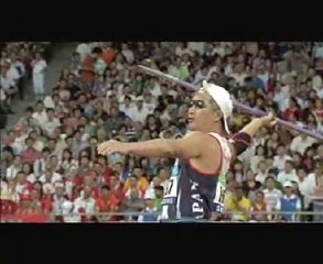 Lancer de javelot par un aveugle , respect ...