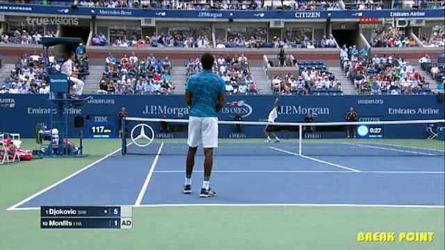 Novak Djokovic vs Gael Monfils Highlights - US Open 2016 SF