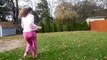 time lapsed pink Pajamas outdoors in my yard with Ebony cat