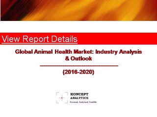 Global Animal Health Market: Industry Analysis & Outlook (2016-2020) - New Report by Koncept Analytics