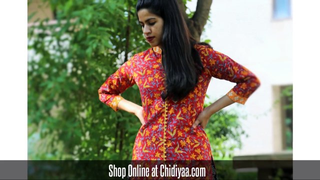 Designer Hand Block Printed Kurtis For Womens Online