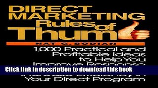 Read Direct Marketing Rules of Thumb: 1,000 Practical and Profitable Ideas to Help You Improve
