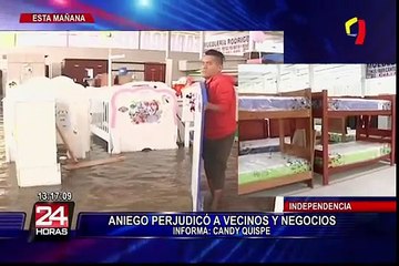 Independencia: Aniego perjudicó productos de comerciantes