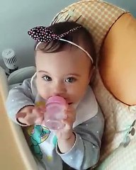 Cute Baby drinking milk