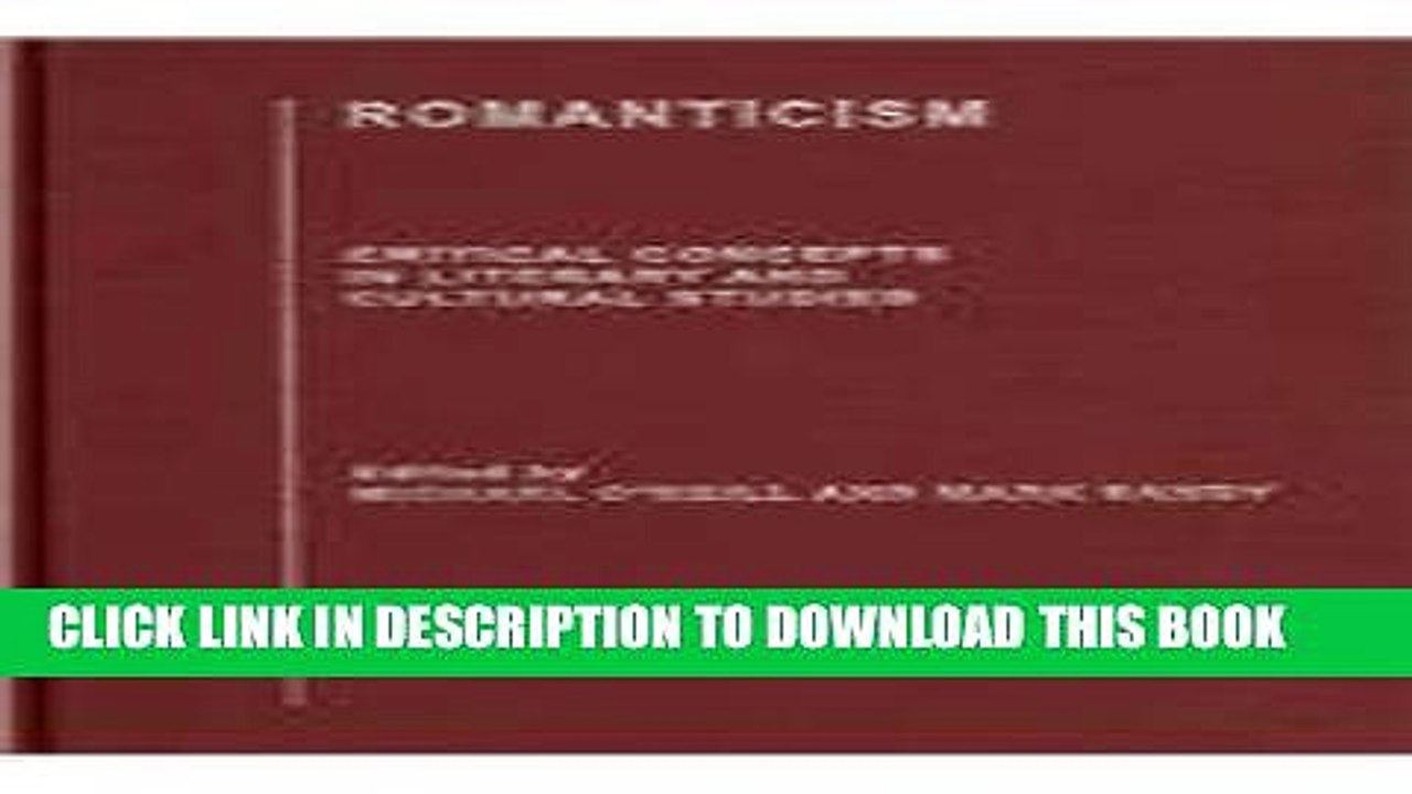 [PDF] Romanticism: Critical Concepts in Literary and Cultural Studies (v. 1, v. 2, v. 3,v4)