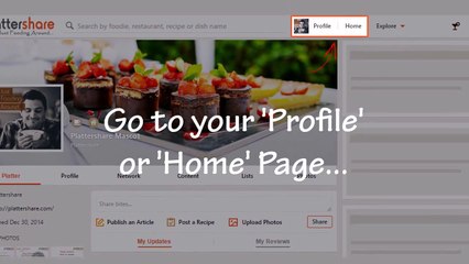 How to Post Food Article on Plattershare