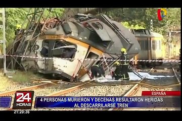 Cuatro muertos tras descarrilamiento de tren en España
