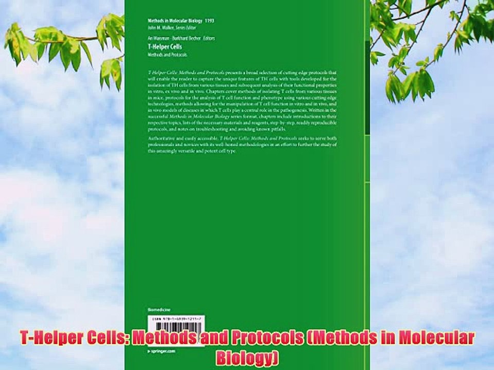 [PDF] T-Helper Cells: Methods and Protocols (Methods in Molecular Biology) Popular Online