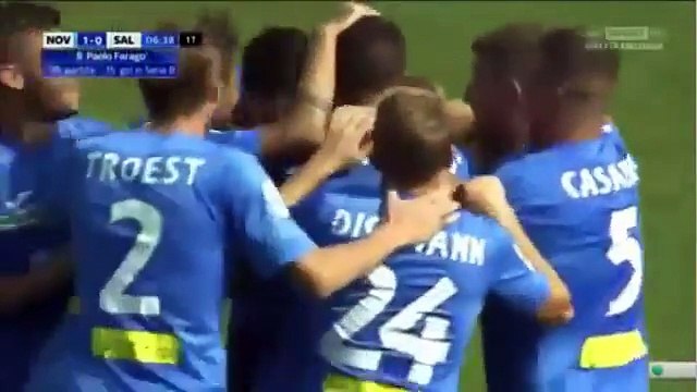 Novara vs Salernitana 1-0 - Paolo Faragò Goal - Serie B 10 09 16