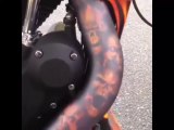Ce biker a mis une peinture très spéciale sur son pot. Et quand le moteur chauffe : magie!!!!