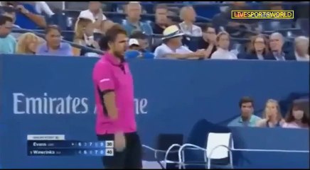 SPORTS WORLD US OPEN TENNIS 2016  D. evans vs S. wawrinka.