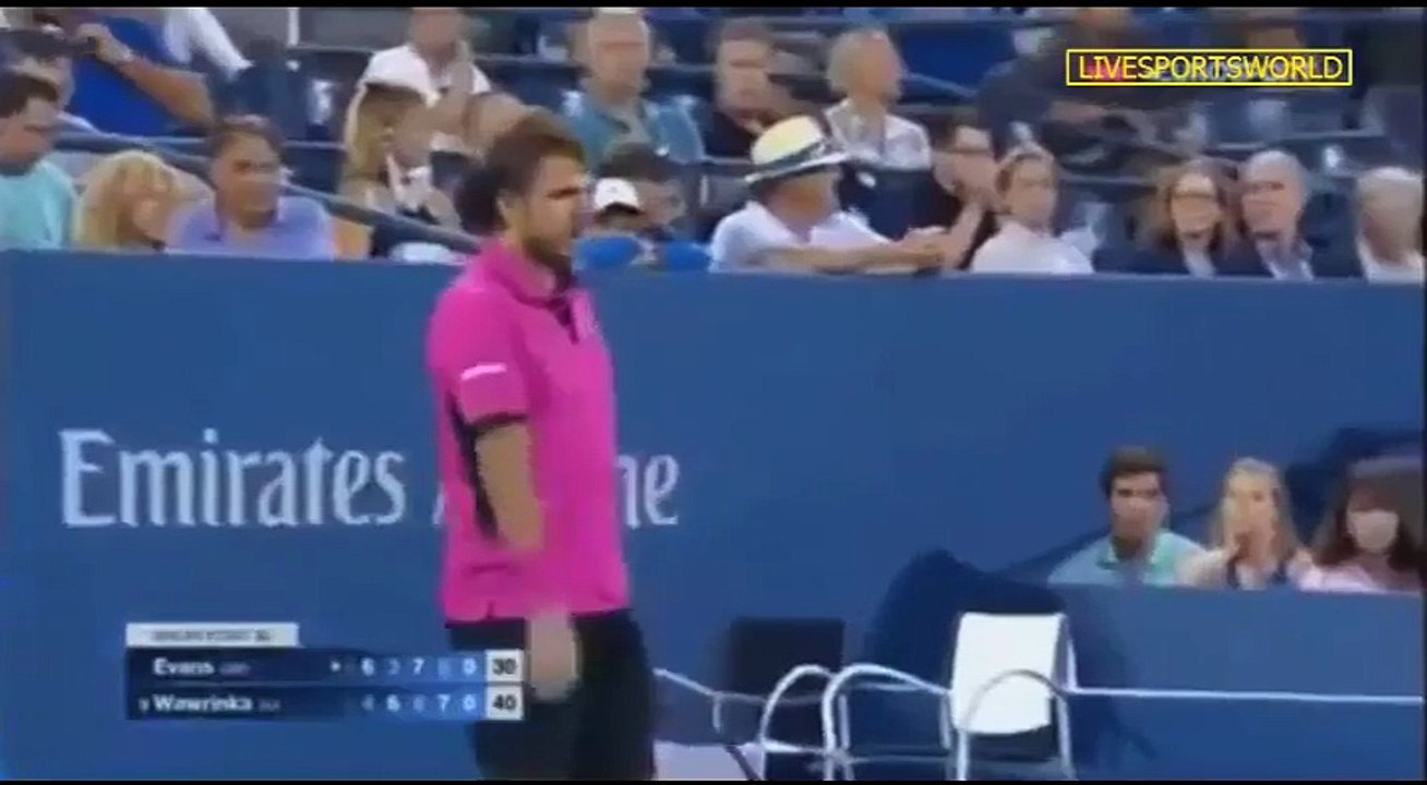 SPORTS WORLD US OPEN TENNIS 2016  D. evans vs S. wawrinka.