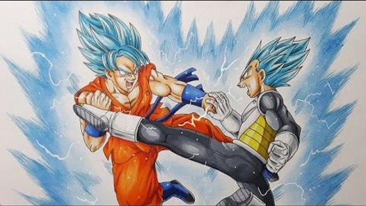 Dessiner Goku Vs Vegeta Super Saiyans Blue Vidéo Dailymotion