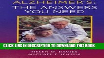 [PDF] Alzheimers: The Answers You Need Popular Online[PDF] Alzheimers: The Answers You Need Full