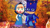 Masha And The Bear with PJ Masks Catboy Gekko Owlette Crying when bad makeup | Garden Kids #2