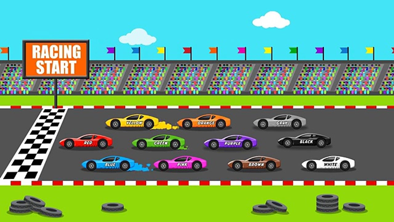 Learn the Colors with Racing Cars