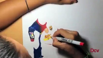 Amazing drawing of Lionel Messi, his face is so real !! Incredible