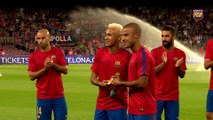 Neymar and Rafinha showed off their gold medals from the recent Rio Olympics