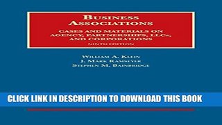 New Book Business Associations, Cases and Materials on Agency, Partnerships, and Corporations