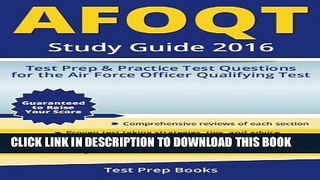 New Book AFOQT Study Guide 2016: Test Prep   Practice Test Questions for the Air Force Officer