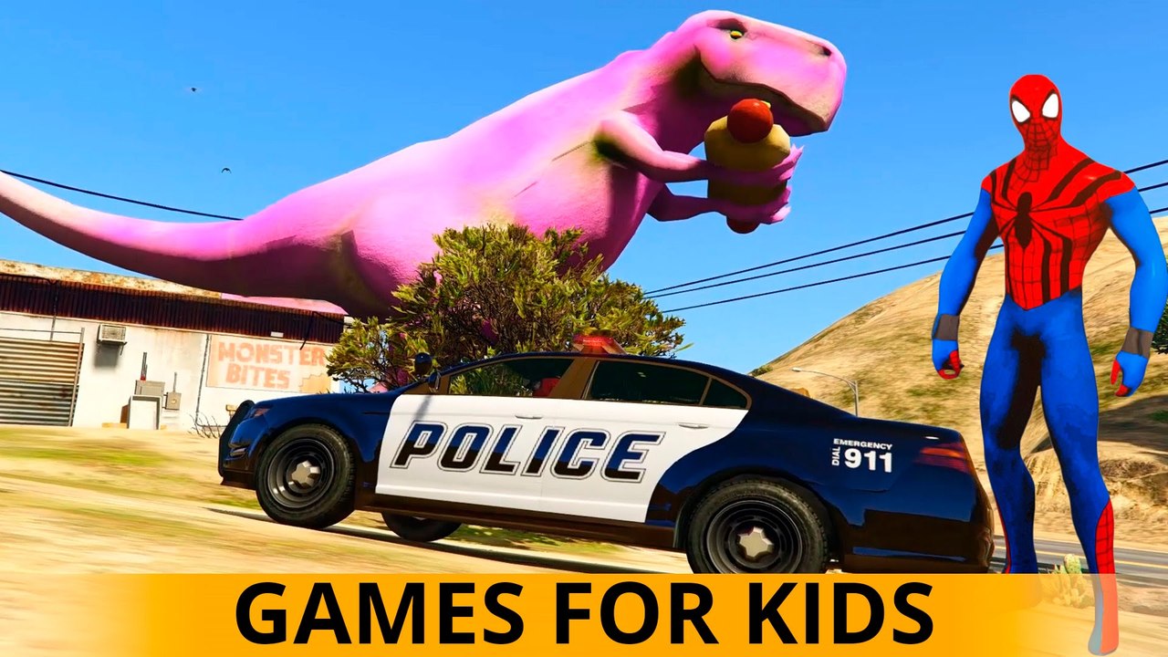 CARS Cartoon with Spiderman - Police Car for Kids Nursery Rhymes Songs for Children