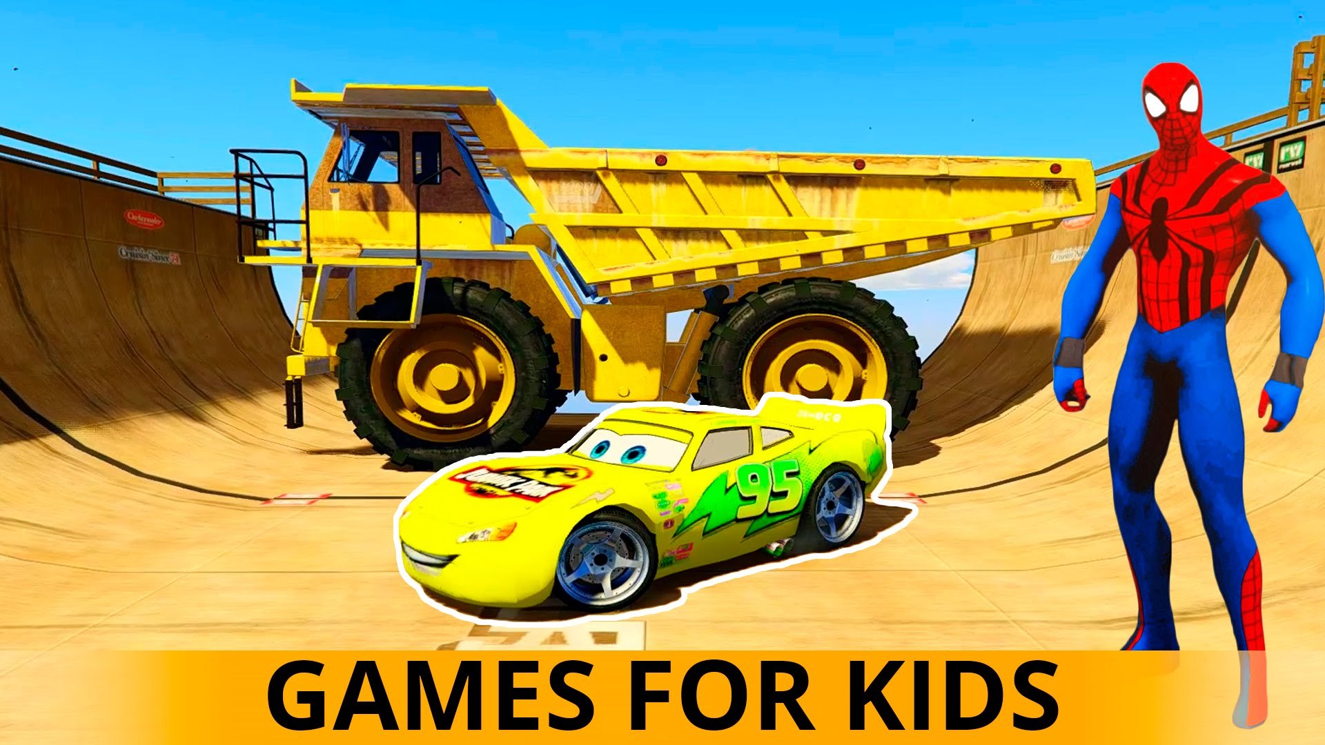 Cars Cartoon with Spiderman for Kids Dump Truck & Lightning McQueen Funny  Video for Children - video Dailymotion