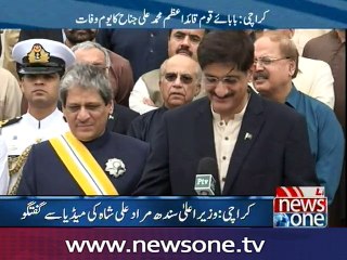 Governer and CM Sindh talks to media  on Quaid-e-Azam's 68 death anniversery