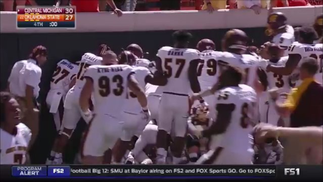 Central Michigan Defeats Oklahoma State In The Last Second With Epic Hail Mary!