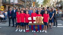 DIADA: Ofrena del FC Barcelona al monument de Rafael Casanova