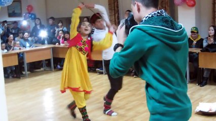 Afghans students, Tajik girl and boy are Dancing in Almaty Kazakhstan
