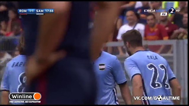 Luis Muriel Equalizer Goal HD - AS Roma 1-1 Sampdoria A 11.09.2016 HD
