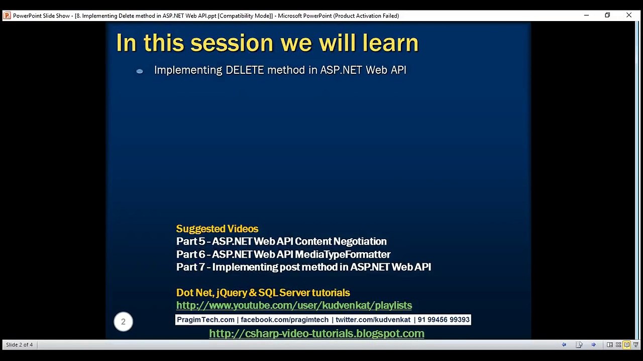 Implementing Delete method in ASP NET Web API