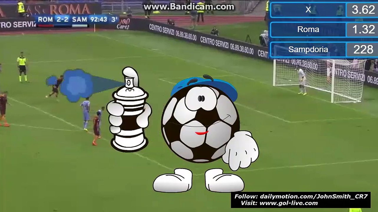 Francesco Totti Penalty Goal HD - AS Roma 3-2 Sampdoria - Italy - Serie A 11.09.2016 HD