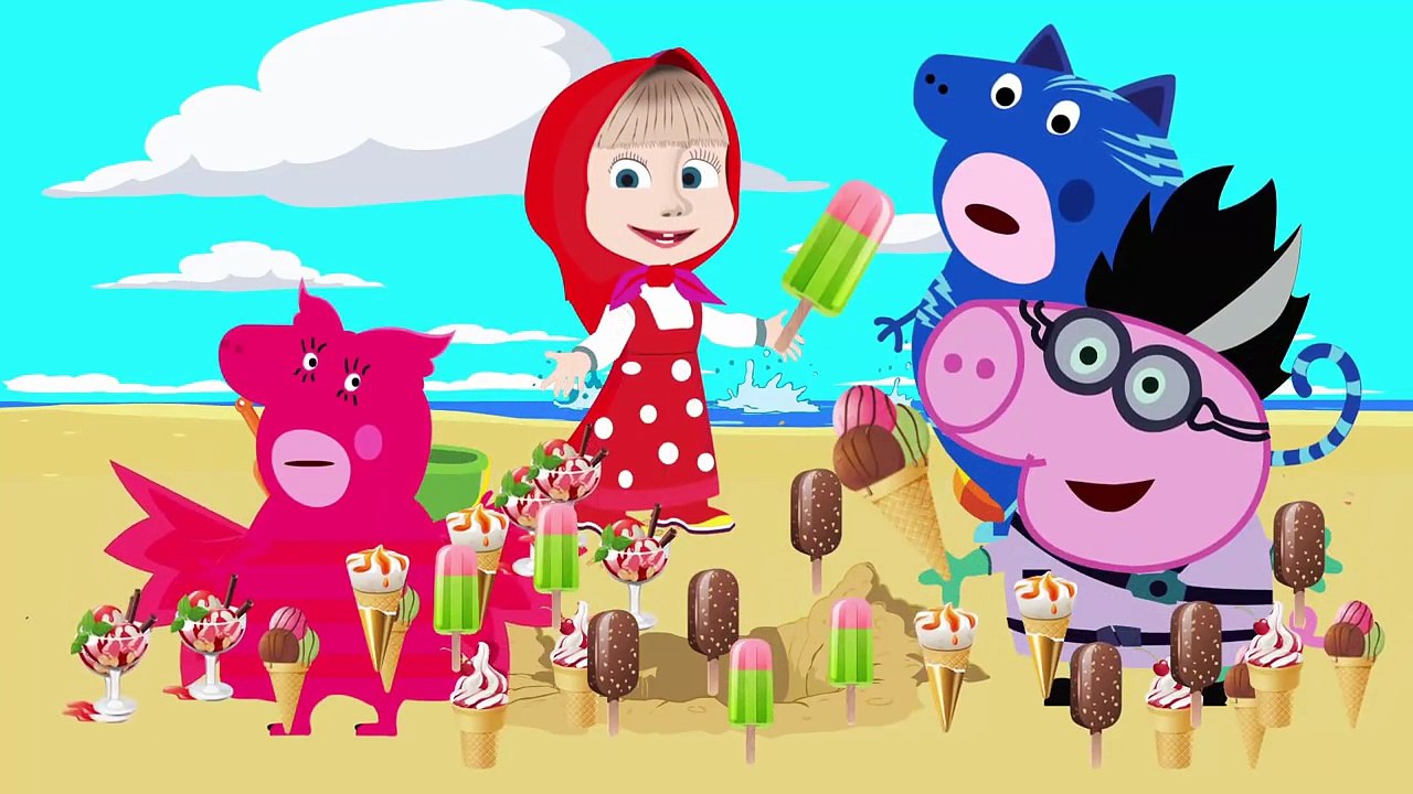 Masha and the Bear Cry At Beach When lost her Ice Cream