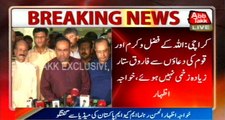 Karachi: Khawaja Izhar-ul-Hassan's Media Briefing About Farooq Sattar's Accident