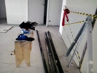 Fabricando cobertura metálica na Upa de Osasco.