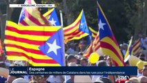 Espagne : des centaines de milliers de Catalans dans les rues pour l'indépendance
