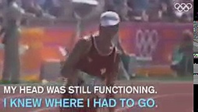 One of the most iconic marathon finishes ever..