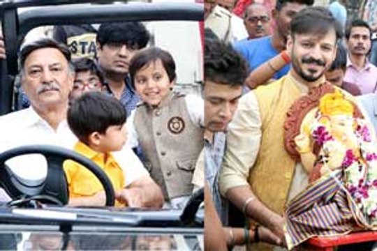 Vivek Oberoi and family bid goodbye to lord Ganesha