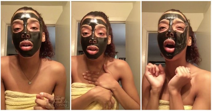Jovem experimenta pela primeira vez uma máscara de beleza e reação ao retirá-la... dói a alma!