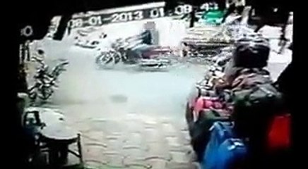 OMG... Woman Parking Scooter Inside a shop