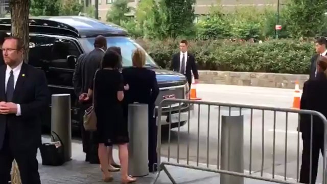 Hillary Clinton FAINTS 9 11 Memorial - Gets CARRIED Into Her Van!! (9-11-2016)