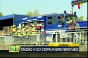 Alemania: dos muertos al chocar crucero contra puente