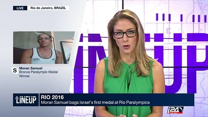 Moran Samuel in Rio after winning Israel's first Paralympics medal