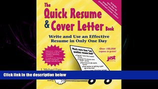 behold  The Quick Resume   Cover Letter Book: Write and Use an Effective Resume in Only One Day